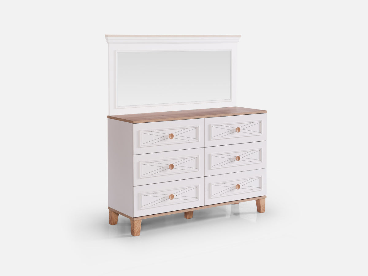 New Atlas Şifonyer 6 Çekmeceli Mat Aytaşı