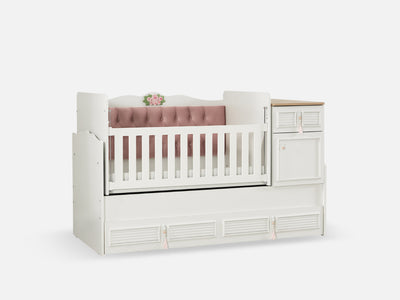 Luna Extendable Crib 80*130 Powder Pink