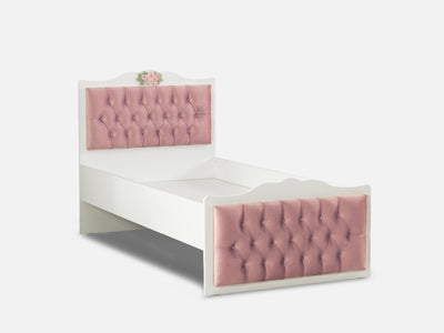 Luna Başlıklı Karyola 100x200 Pudra