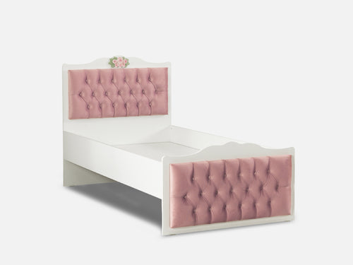 Luna Başlıklı Karyola 100x200 Pudra