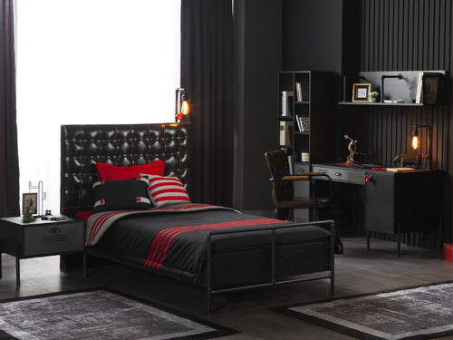 Endüstriyel genç odası tasarımı Valve, koyu renkli modern genç odası