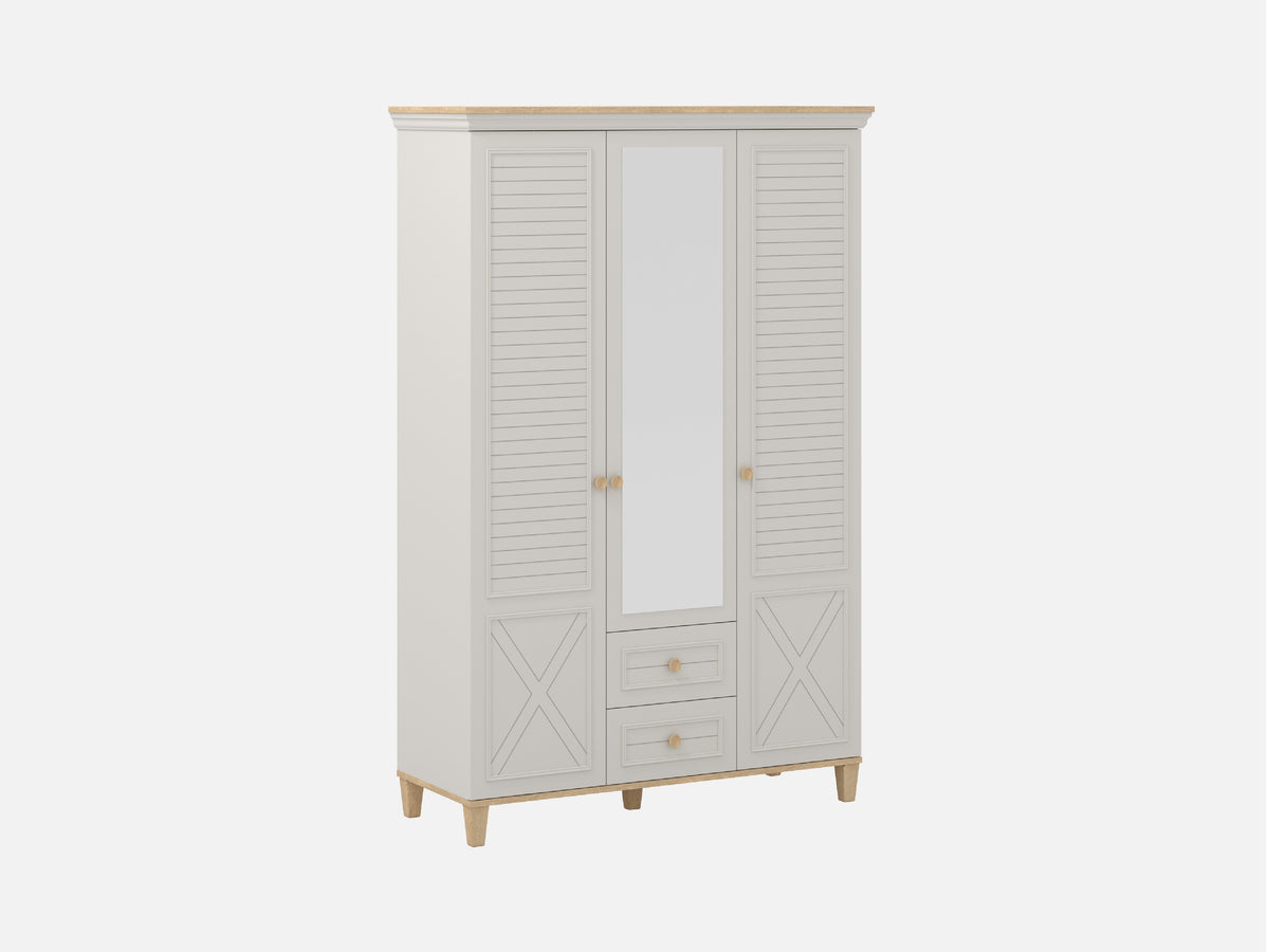 New Atlas 3-Door Wardrobe, Matte Moonstone